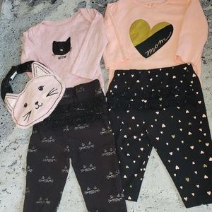 Carter's. Girls 5pc Longsleeve Stages Outfit Bundle